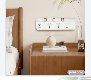 Nuevo Enchufe de Extensión Universal con Carcasa de ABS, 10A, 3 Tomas de Corriente, 3 USB, Interruptor de Sobrecarga, 2500W - Product Image 4