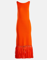 Robe longue de plage pour femme, nouvelle collection printemps-été 2025, col rond, coupe ajustée, dos nu simple, avec pompons