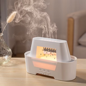 Humidificateur d'aromathérapie de bureau style goutte de pluie 300 ml, atomisation ultrasonique, lampe d'ambiance 3 couleurs, télécommande, silencieux pour le bureau - Product Image 3