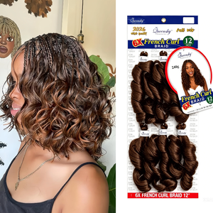 6x <span class=keywords><strong>Trenzas</strong></span> Francesas Suaves y <span class=keywords><strong>El</strong></span>ásticas de 12 Pulgadas, Cabello Sintético Africano Yaki en Espiral para Trenzar, Extensiones de Ganchillo para Mujer - Product Image 1