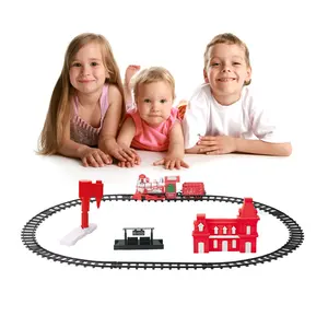 Christmas Gift Classic Steam Electric Train Toy DIY Slot Toys Train For Kids