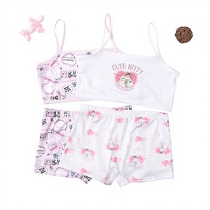 Conjunto de sujetador antiprivacidad para niñas, camisola pequeña, ropa interior, chaleco, top de tubo de algodón, para estudiantes en la pubertad, 8-9 años, comercio exterior - Product Image 1