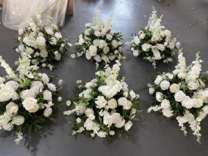 Sfondo Personalizzabile per Matrimoni <span class=keywords><strong>con</strong></span> Sfera di <span class=keywords><strong>Fiori</strong></span> Artificiali Verdi e Bianchi, Decorazione Altamente Realistica <span class=keywords><strong>con</strong></span> <span class=keywords><strong>Fiori</strong></span> Bianchi - Product Image 3
