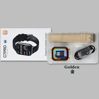 Montre connectée carrée C7 Pro pour sports de plein air, écran TFT, moniteur de fréquence cardiaque, tensiomètre, réponse aux appels, magnétique