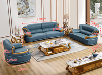 Canapé d'angle en cuir véritable de style européen avec structure en bois, confortable et durable pour les salons d'appartements et d'hôtels