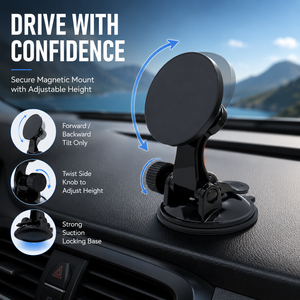 Soporte magnético para teléfono <span class=keywords><strong>de</strong></span> coche con ventosa, 360 °   Soporte Giratorio para Parabrisas y Tablero para MagSafe, Conducción con Manos Libres - Product Image 3