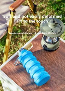 Nueva Botella de Agua Plegable de Silicona Personalizada, 500 ml, Reutilizable, Libre de BPA, Diseño Deportivo, Tapa Abatible, para Uso en Exteriores - Product Image 3