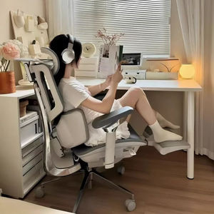 Chaise de bureau de direction <span class=keywords><strong>Hbada</strong></span> X7 à prix avantageux, dossier haut, accoudoirs réglables, pivotante, grise, ergonomique et intelligente - Product Image 1