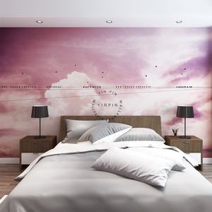Papier peint <span class=keywords><strong>mural</strong></span> Baiyun Sky <span class=keywords><strong>TV</strong></span>, fond de mur moderne minimaliste, chambre à coucher, oiseau, coucher de soleil, murale - Product Image 2