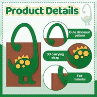 6 Pcs Tas Hadiah Dinosaurus untuk Pesta, Tas Goodie Dinosaurus dari Kain Felt, Tas Jinjing Ulang Tahun Bertema Hutan yang Dapat Digunakan Kembali untuk TK dan PAUD