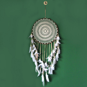 Grand attrape-rêves bohème tissé, décoration murale en plumes, cadeau artisanal, attrape-rêves - Product Image 4