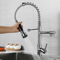 Robinet mélangeur de cuisine monocommande en acier inoxydable 304, finition or rose, à débit élevé, monotrou, pour évier de cuisine d'hôtel