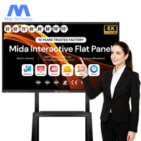 Интерактивная панель MIDA 55 65 75 85 98 дюймов с 4K-дисплеем для обучения и совещаний, интерактивная доска с камерой