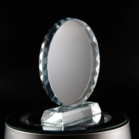 Trophée en cristal vierge imprimé UV, motif tournesol, logo personnalisé, avec boîte cadeau, vente en gros en usine, en vrac