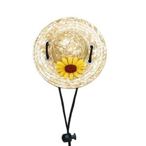 Sombrero de paja mini personalizado para perros, con diseño floral tejido, para mascotas, para usar en las cuatro estaciones. - Product Image 4