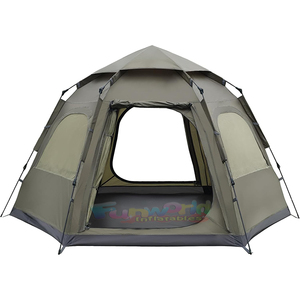 Venta al por mayor personalizado 2-3 personas tienda automática impermeable tente de 4 de doble capa Campingzelt al aire libre Glamping tiendas de campaña - Product Image 4