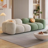 Ensemble de canapés populaires, meubles de salon, canapé moderne de luxe, design en velours doux blanc, canapé nuage élégant en tissu pour la maison