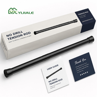 YIJIALE OEM ODM Logo personnalisé 23mm 27.56-62.9in Tringle de douche moderne en métal à tension filetée sans perçage pour salle de bain