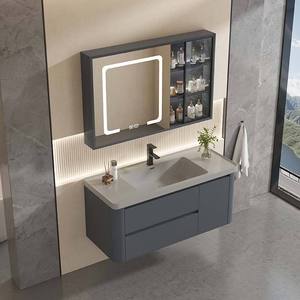 Set furnitur mandi kecil tahan air, kabinet kamar mandi kayu + kayu lapis persegi Modern Solid Vanity 32 inci - Product Image 2