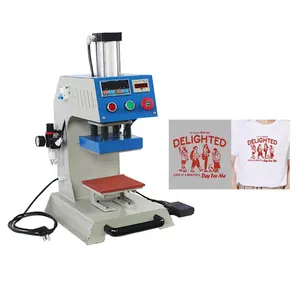 single Working small Pneumatic Logo T Shirt 15*15cm Printing Machine auto open heat press logo printer