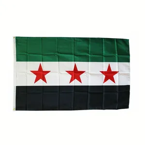 Cheap Advertising 3*5 ft Promotional National Flag Custom Polyester Old Free Syria Flag