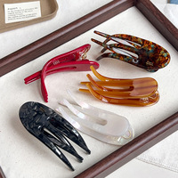 Pince à cheveux Qianjin en acétate effet écaille de tortue, antidérapante pour cheveux épais, pour femmes, coiffure quotidienne, personnalisable OEM