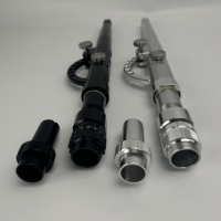 4 #   Canne à pêche à la traîne réglable en aluminium avec poignée droite ou courbée pour la pêche en eau salée et la pêche au gros gibier