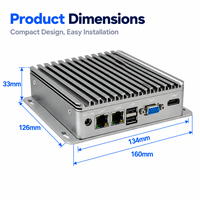 Hoogwaardige industriële mini-pc Celeron J1900 N2840 ventilatorloze industriële computer met 1x SODIMM DDR3 RAM-geheugenslot