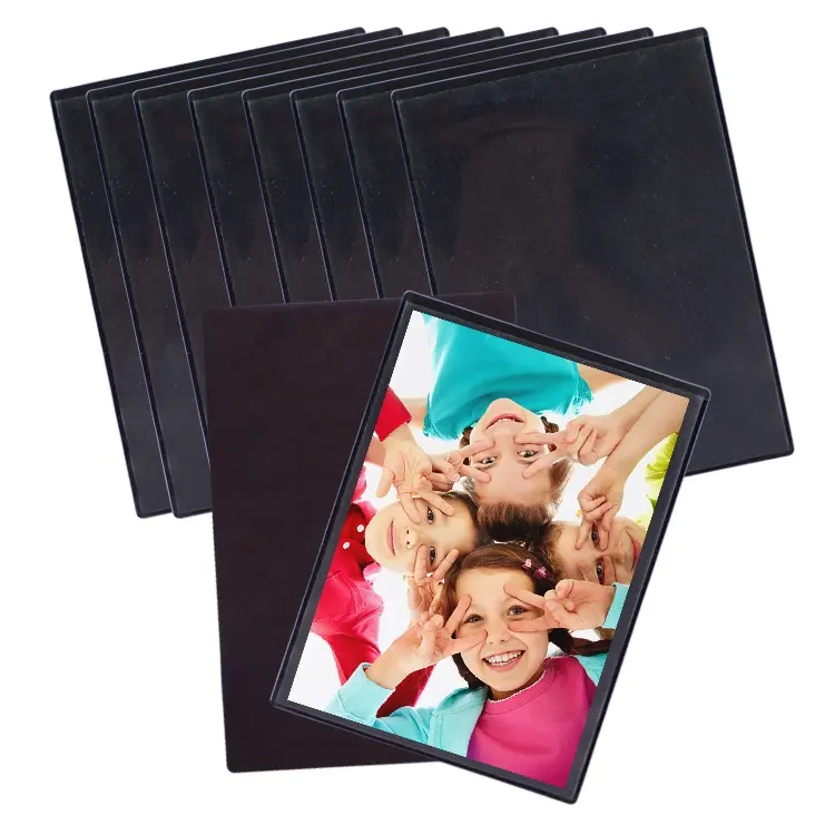 Decorative Customized Black Magnetic Photo Frame Fridge Magnet Frame Magnetic Photo Pocket Photo Sleeve