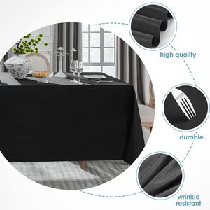 Custom Print logo <b>Rectangle</b> Black Polyester <b>Tablecloths</b> Party Banquet Wedding Stretch Spandex 6ft Table Cover Table Cloths - Product Image 3