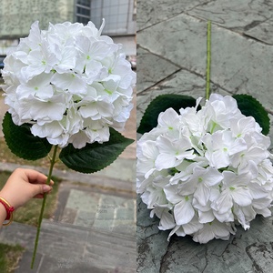 Venta al por mayor pintura al óleo de hortensia de <span class=keywords><strong>Ross</strong></span> de una sola cabeza decoración de fondo de camino de boda artificial competitivo nuevo para extranjeros - Product Image 6