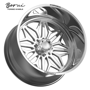Jantes de camion Borui Kg1 24 pouces 20x10 20x12 noires à face usinée 4X4 5X127 5x139.7 6x139.7 Jantes en alliage concave à mailles profondes - Product Image 2