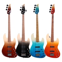 MOLLO PB-770 Bass Elektrik 4 Senar Pickup JJ Leher & Fretboard Kayu Maple Kanada Bridge Tetap Senar D'Addario Termasuk Tas Gig