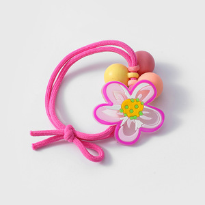 Lindas ligas para el cabello estilo coreano para niños con dijes de flores y animales, alta elasticidad, uso diario, accesorios para el cabello infantiles - Product Image 4