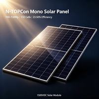 Panneau solaire N-Mono 182 mm 700-730 Wc 132 cellules 23,5 % d'efficacité 1500 VCC Module PV Station solaire photovoltaïque au sol ou sur toit