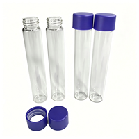 Tube en verre transparent de 120 mm avec bouchon sécurité enfant, tube à essai en verre résistant aux enfants pour le stockage et l'emballage des herbes