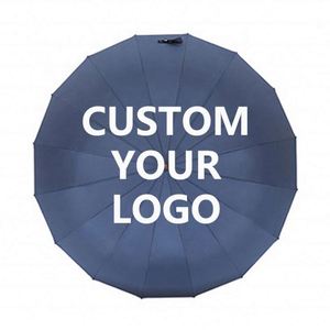 Parapluie automatique de luxe personnalisé avec logo, 25 pouces, 16K, pour adultes, semi-automatique, manche droit en bois, armature en fibre de verre - Product Image 4