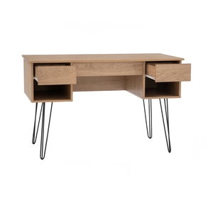 Modern Industrial Oak Colour SAMOS Working Desk with Metal Legs Compact Computer Desk for Home Office and Student Study Area - Product Image 2