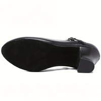 Zapatos de entrenamiento de salón de tacón alto para mujer, zapatos deportivos superiores de PU negros para Flamenco, Salsa Latina, Tango, Jazz, zapatos de baile para niñas