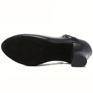 <span class=keywords><strong>Zapatos</strong></span> de entrenamiento de salón de tacón alto para mujer, <span class=keywords><strong>zapatos</strong></span> deportivos superiores de PU negros para Flamenco, Salsa Latina, Tango, Jazz, <span class=keywords><strong>zapatos</strong></span> de baile para niñas - Product Image 5