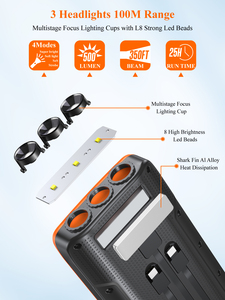 38800MAh 5 Đầu Ra QC3.0 Sạc Nhanh Năng Lượng Mặt Trời Battery Pack PD20W Được Xây Dựng Trong Cáp Điện Thoại Di Động <span class=keywords><strong>Charger</strong></span> Năng Lượng Mặt Trời Powerbanks Với LED <span class=keywords><strong>Torch</strong></span> - Product Image 6