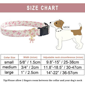 Lindo <span class=keywords><strong>collar</strong></span> de perro con diseño de lazo rosa con amuleto de pajarita <span class=keywords><strong>Collar</strong></span> ajustable para mascotas para perros pequeños, medianos y grandes - Product Image 6