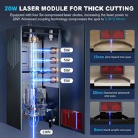 ORTUR-Graveur Laser Master 3 avec 50L Air Assist, sortie 20W, 20000 mm/min, vitesse rapide, contrôle d'application, machine à graver