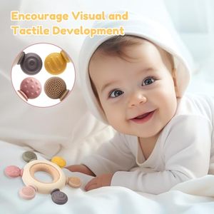 Juguetes sensoriales sin BPA <span class=keywords><strong>para</strong></span> niños y niñas de 0 a 6 meses, <span class=keywords><strong>regalos</strong></span> <span class=keywords><strong>para</strong></span> recién nacidos, mordedor, alimentación de bebés, producto <span class=keywords><strong>para</strong></span> masticar dentición, bebés - Product Image 4