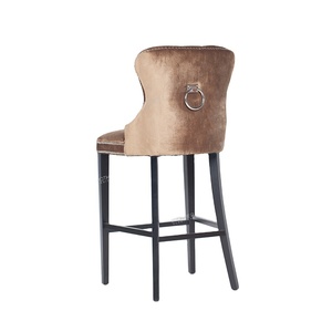 Di alta Qualità di Design Moderno Prezzo A Buon Mercato <span class=keywords><strong>cucina</strong></span> di alta sgabello da bar sedia moderna giallo con tufting posteriore e borchie - Product Image 4