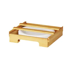 Лидер продаж, бамбуковый диспенсер для бумажных тарелок, держатель для кухонного шкафа, вертикальные диспенсеры для столешниц