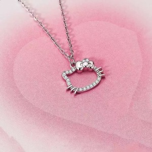 <span class=keywords><strong>Collar</strong></span> de Gato para Mujer; Cadena para Clavícula Dulce y Linda con Colgante de Temperamento Moderno, Regalo de San Valentín - Product Image 1