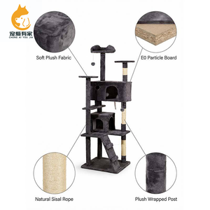 Arbre à chat personnalisé <span class=keywords><strong>en</strong></span> gros, directement de l'usine, tour pour chat OEM avec maisonnette et lit, griffoir <span class=keywords><strong>en</strong></span> sisal pour animaleries et <span class=keywords><strong>d</strong></span>étaillants - Product Image 2