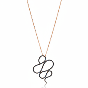 Collar con Colgante de Serpiente de Circonio Negro, Regalo de Boda, Joyería Turca Hecha a Mano al por Mayor, Plata de Ley 925 - Product Image 2