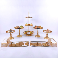 Support à gâteau rond en acier inoxydable de style européen, décoration de mariage, centre de table, plateau miroir surélevé, présentoir à desserts